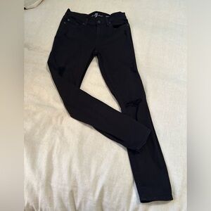7 For All Mankind Gwenevere Ankle Distressed Black Jeans